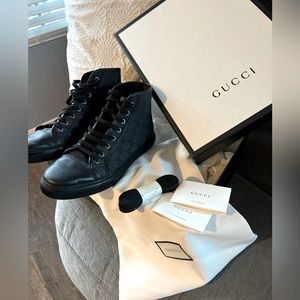 MENS GUCCI GG FABRIC MIRO NERO HIGH TOP SNEAKER 9